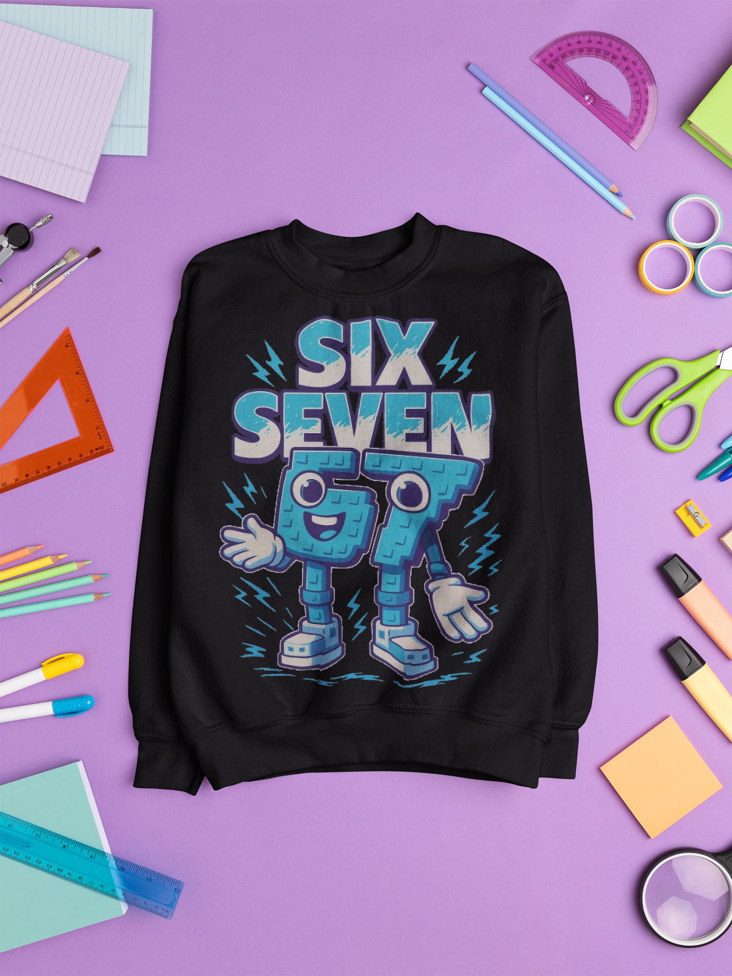 Ватирана детска блуза Six Seven — черно, 100% памук, размери 4-16г. | SatModa
