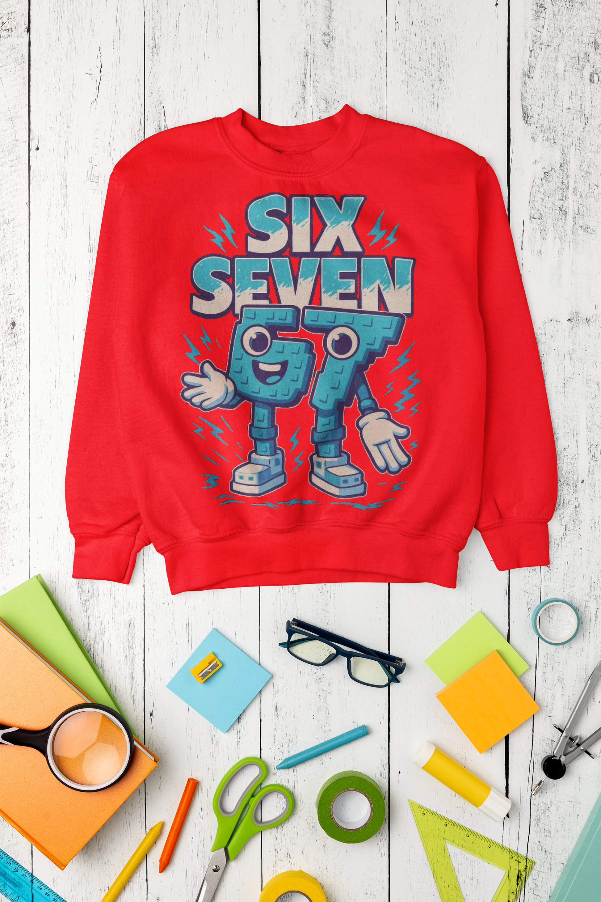 Ватирана детска блуза Six Seven — червено, 100% памук, размери 4-16г. | SatModa
