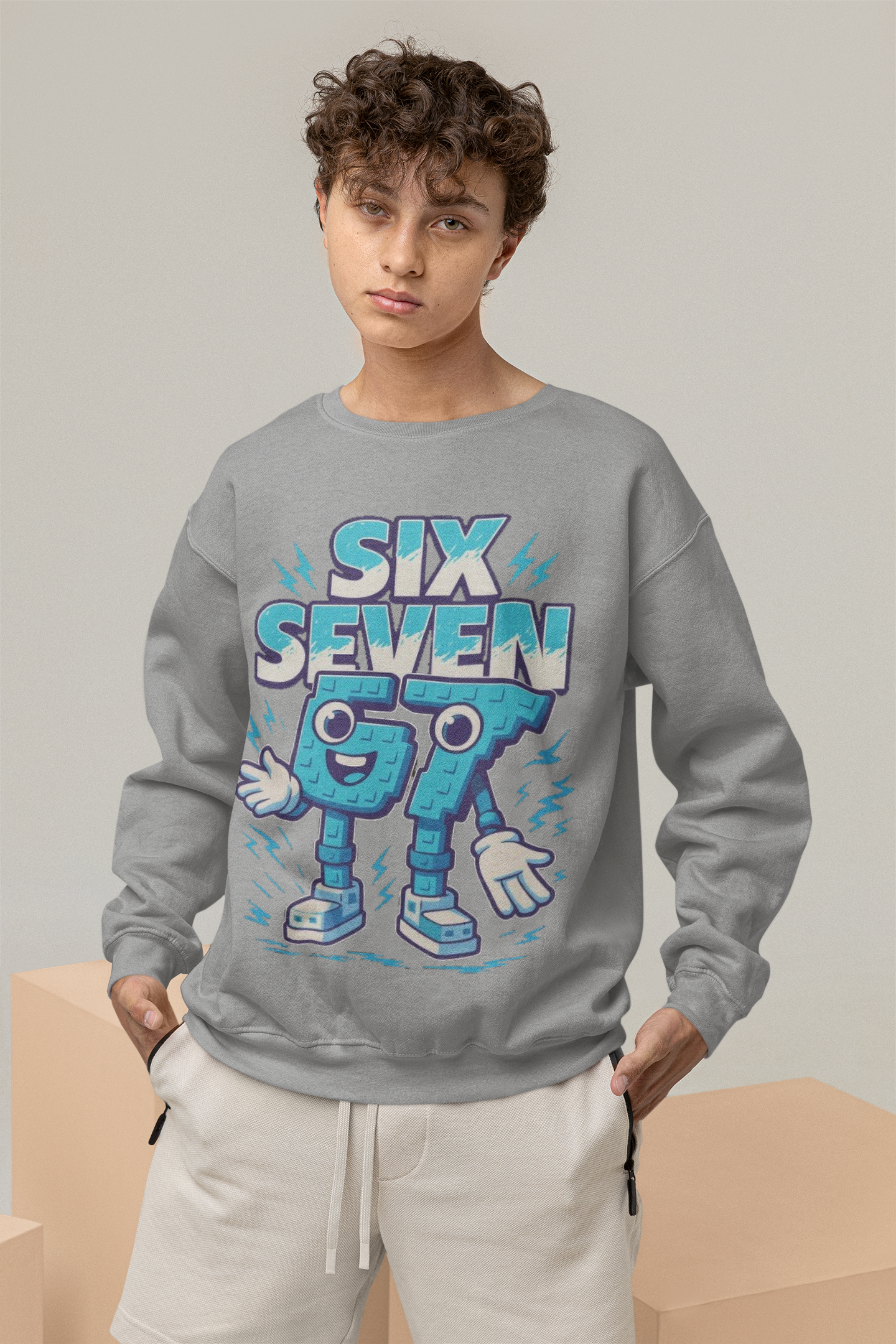 Ватирана детска блуза Six Seven — сиво, 100% памук, размери 4-16г. | SatModa

