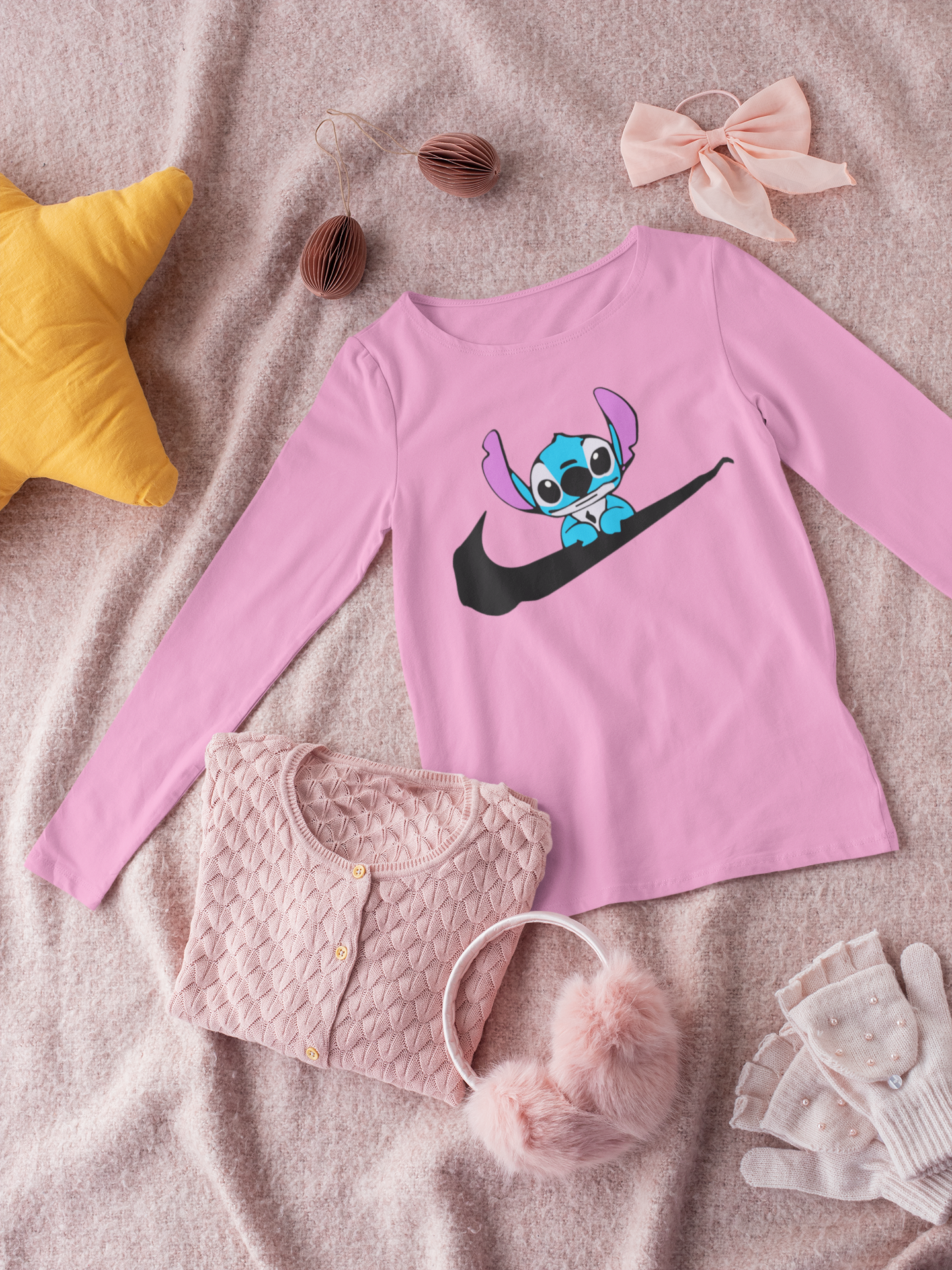 Детска блуза N Stitch — розова, 100% памук, размери 3-4г. до 11-12г. | SatModa
