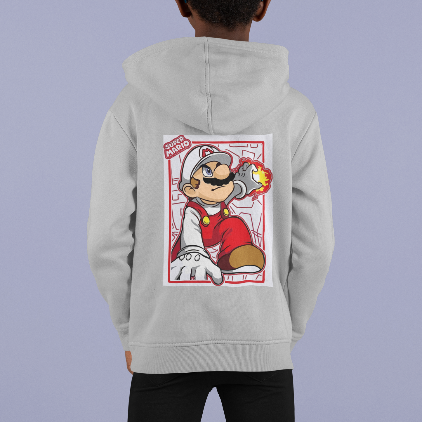 Детски суичър Mario Fire сив | SatModa