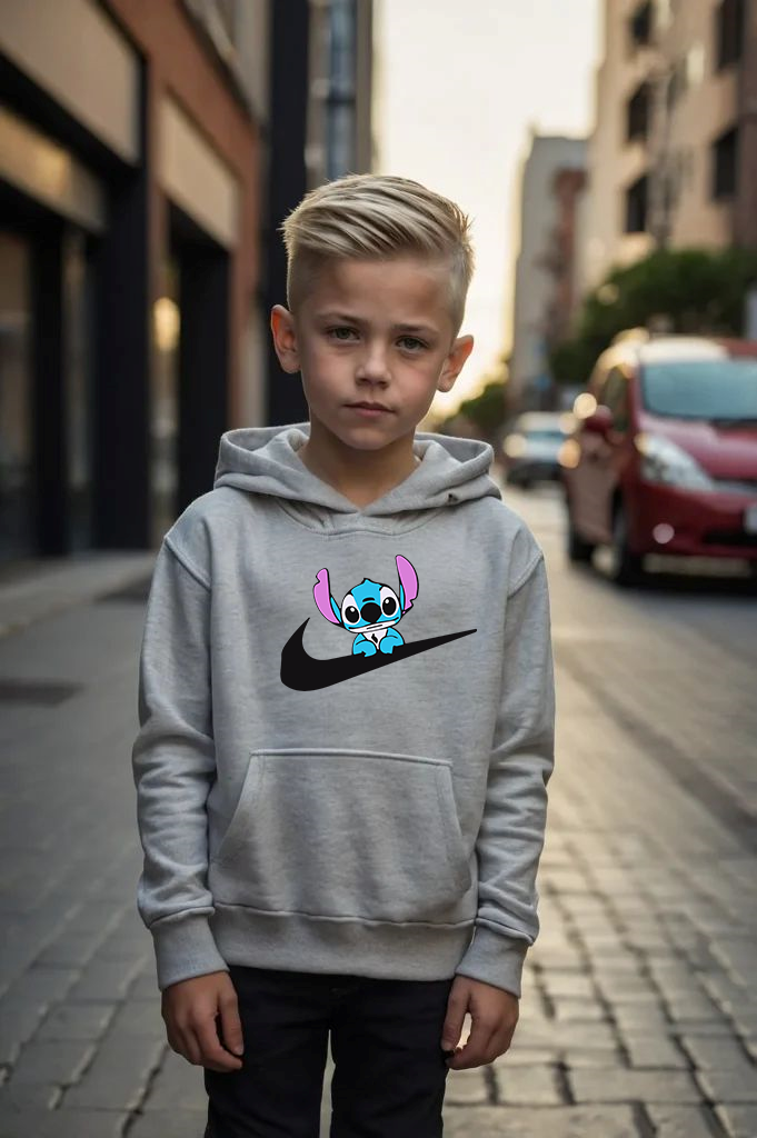 Детски суичър N Stitch сив | SatModa