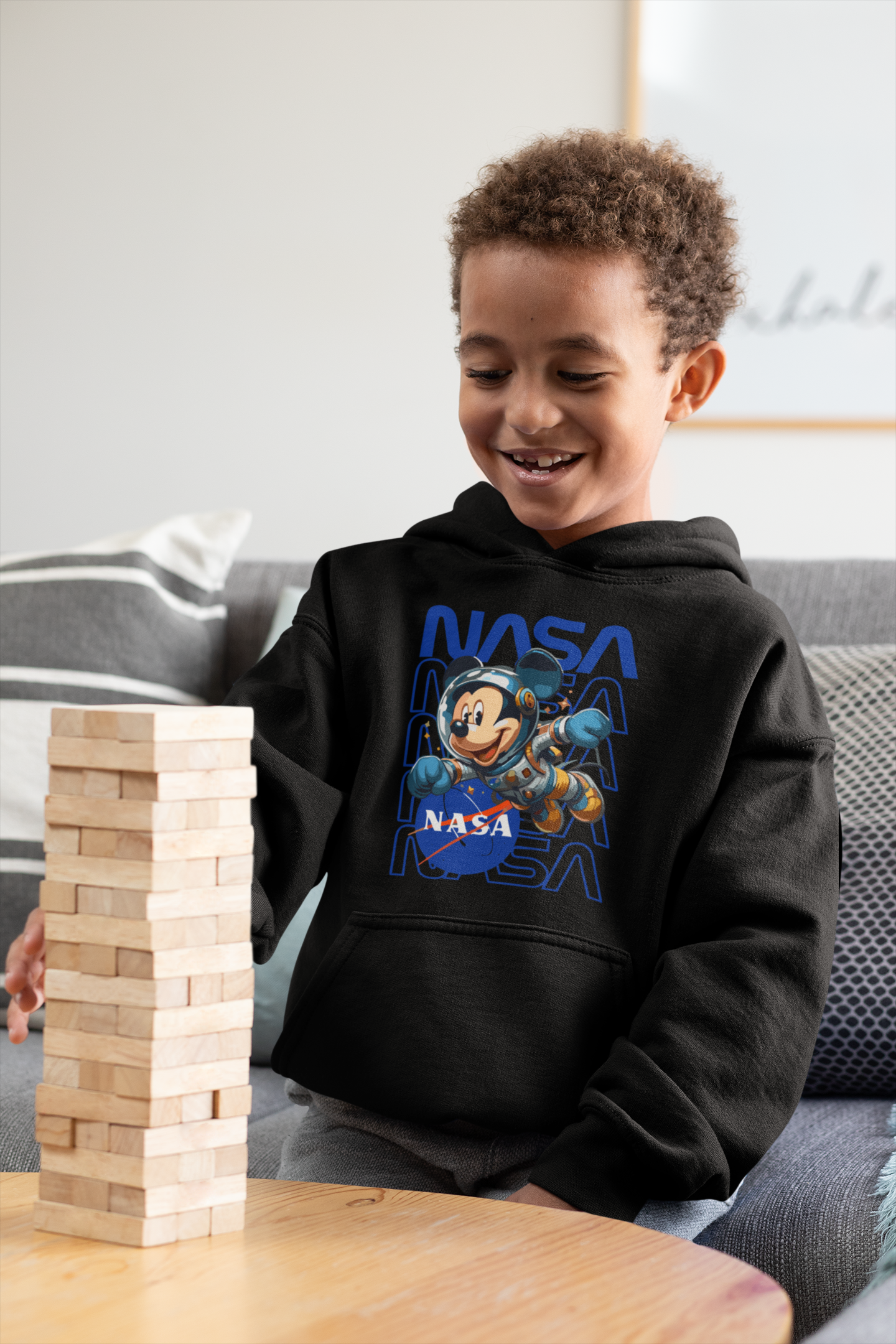 Детски суичър NASA Mickey черен | SatModa