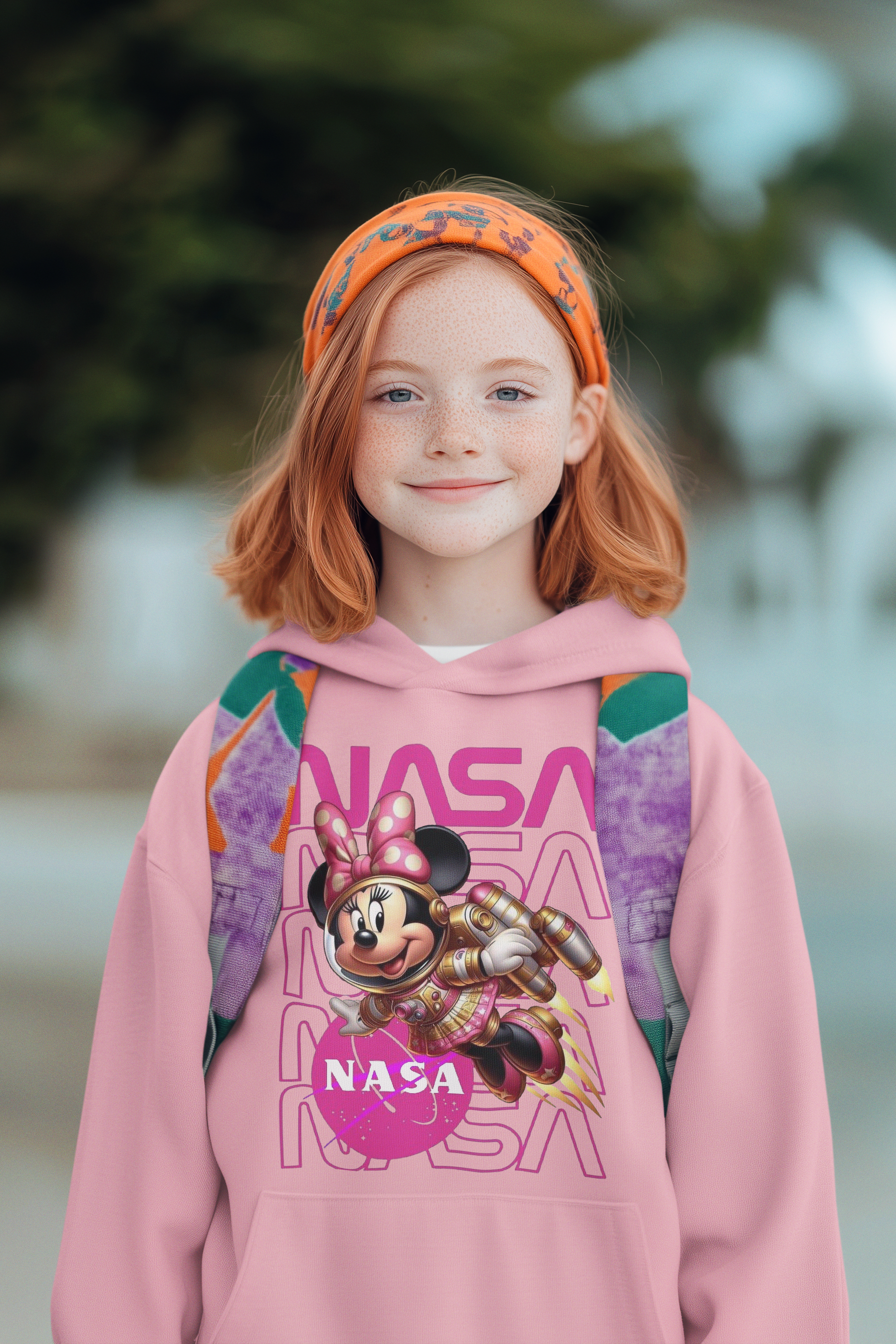Детски суичър NASA Minnie розов | SatModa
