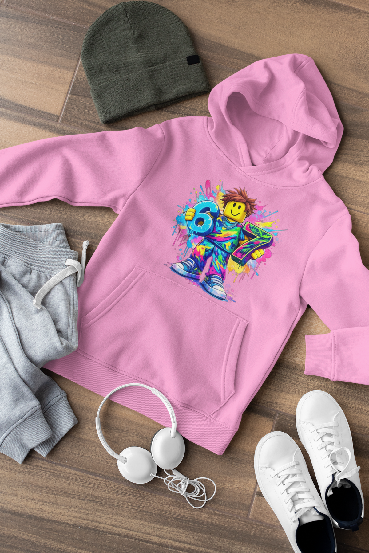 Детски суичър Six Seven Color розов — 100% памук, размери 8-16г. | SatModa