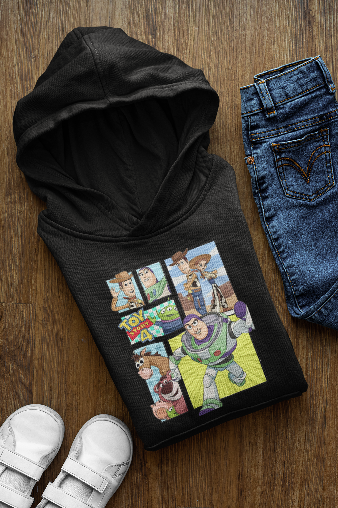 Детски суичър Toy Story — черен, 100% памук, размери 3-4г. до 11-12г. | SatModa
