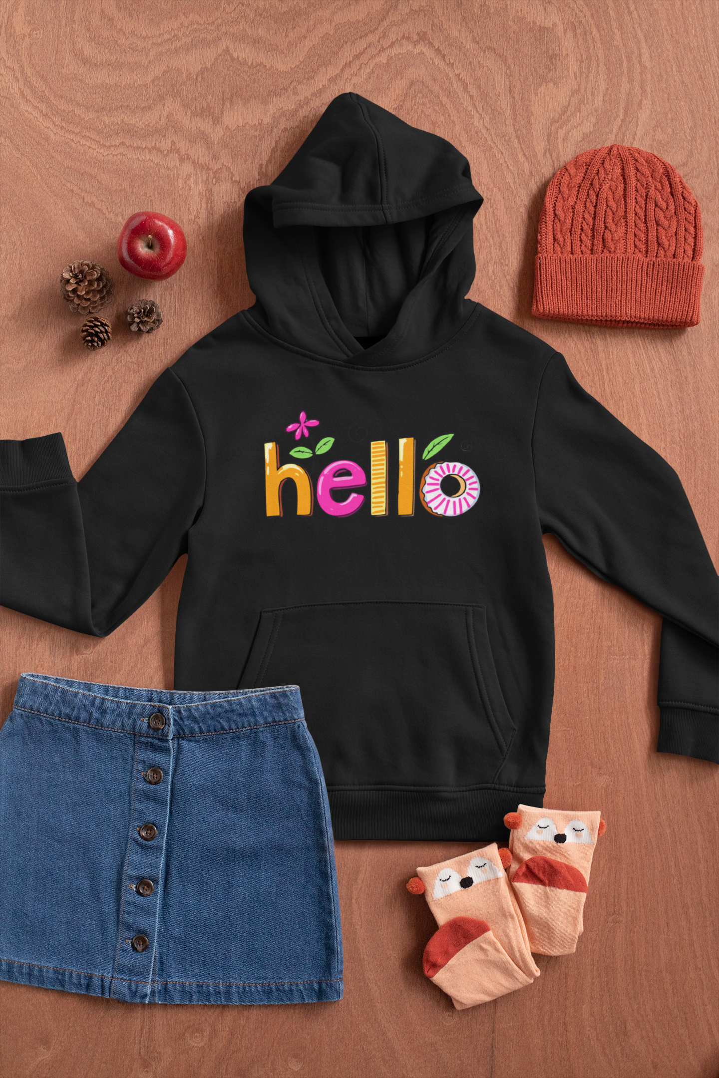 Детски Суичър Hello Color - Черен