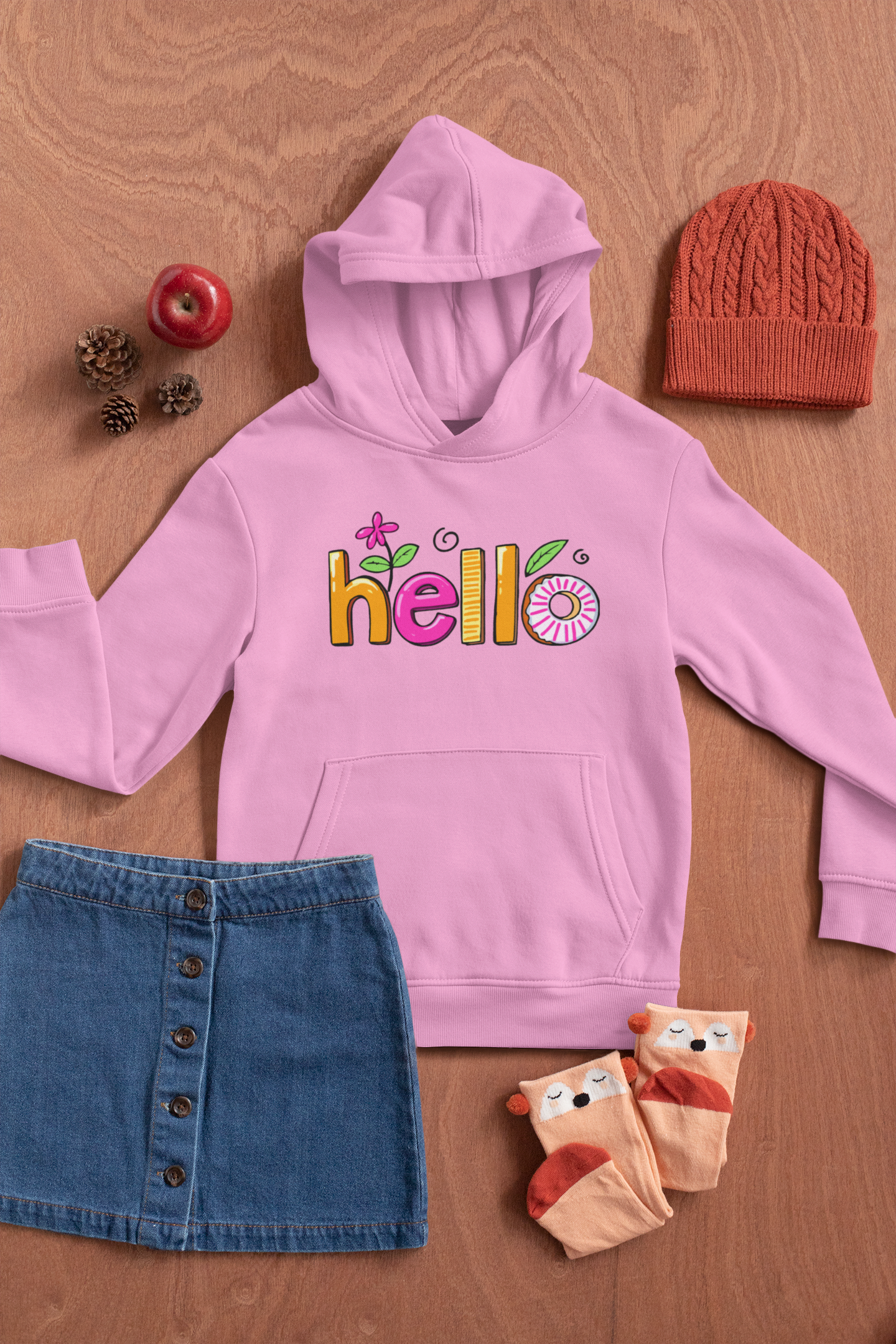 Детски Суичър Hello Color - Розов