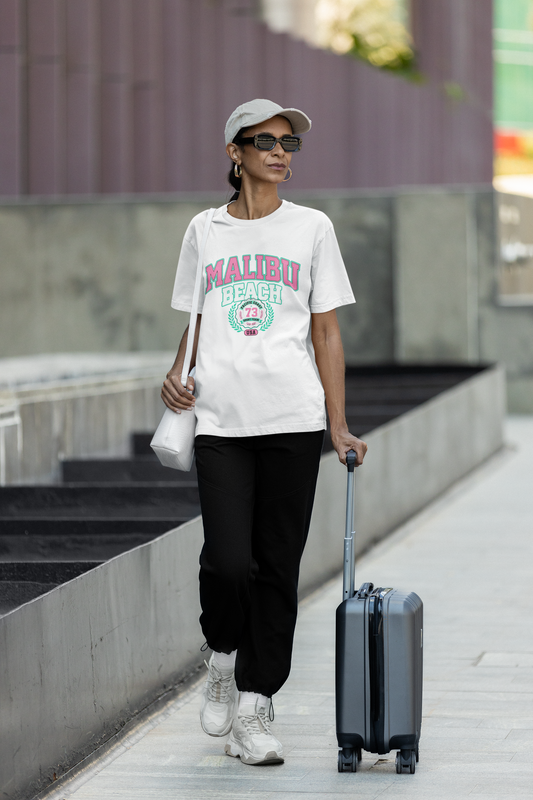 Дамска тениска Oversize Malibu - Бяла