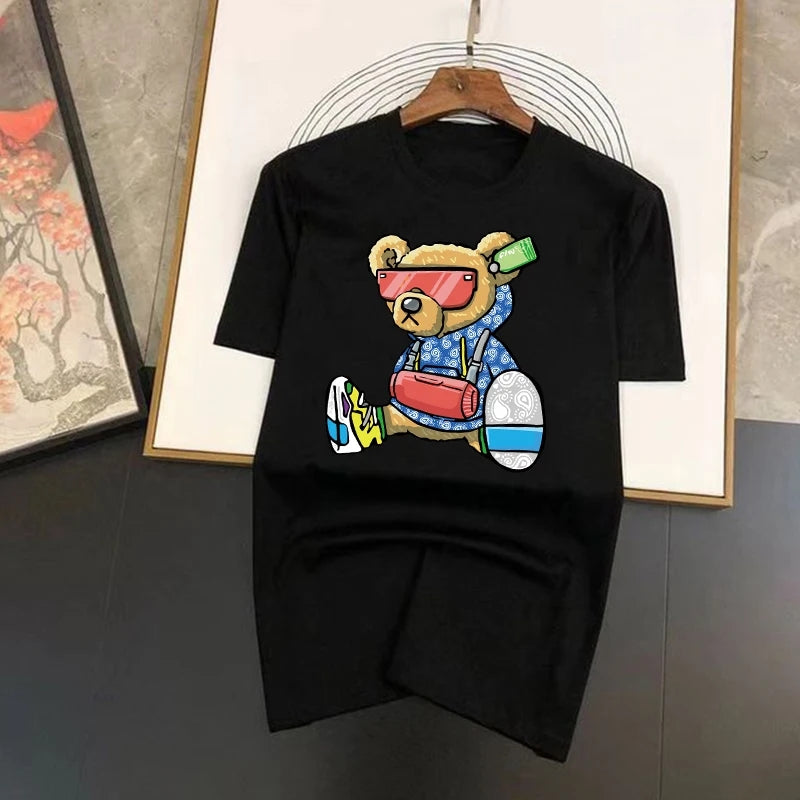 Мъжка тениска Cool Bear — 100% памук, свободна кройка, размери S-3XL | SatModa