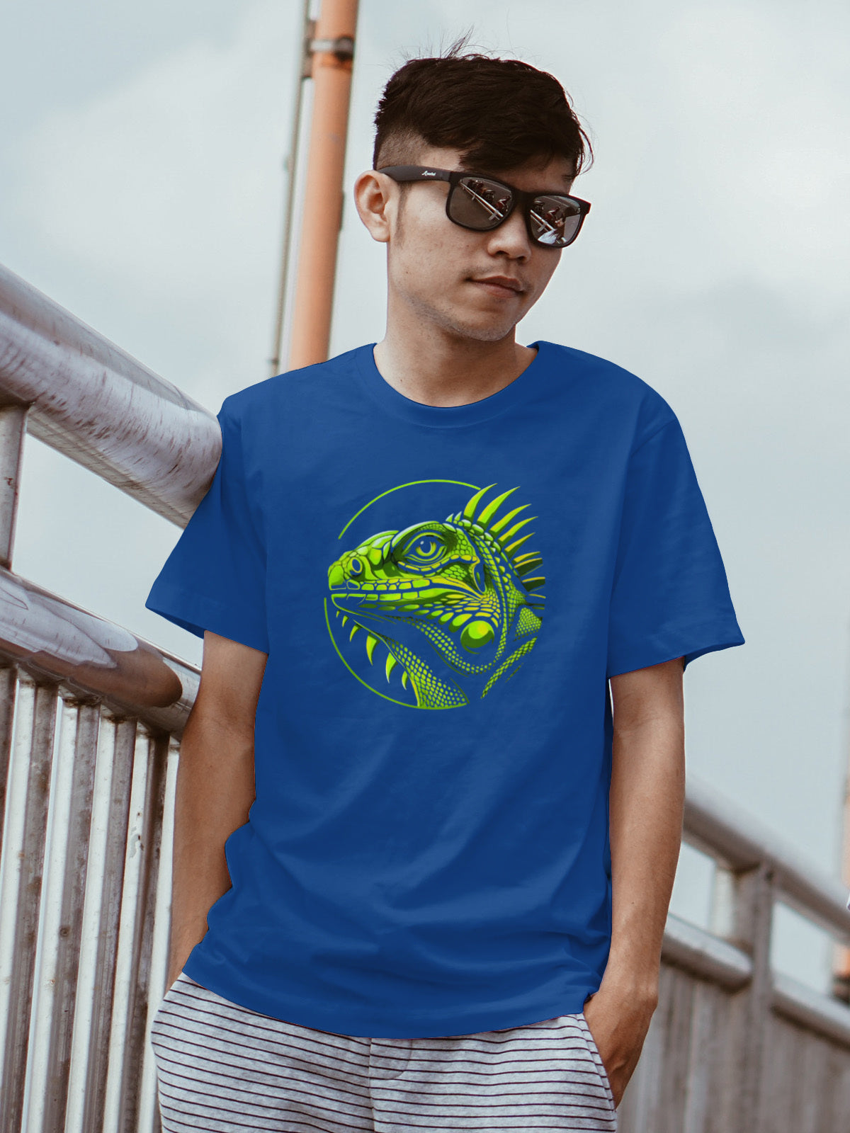 Мъжка тениска Iguana — 100% памук, свободна кройка, размери S-3XL | SatModa