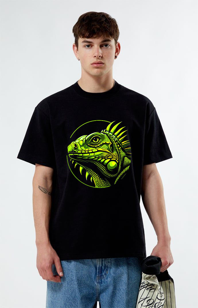Мъжка тениска Iguana — 100% памук, свободна кройка, размери S-3XL | SatModa