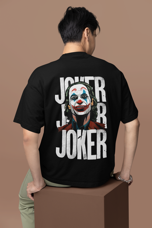 Мъжка тениска Oversize Joker — черно, 100% памук, oversize кройка | SatModa