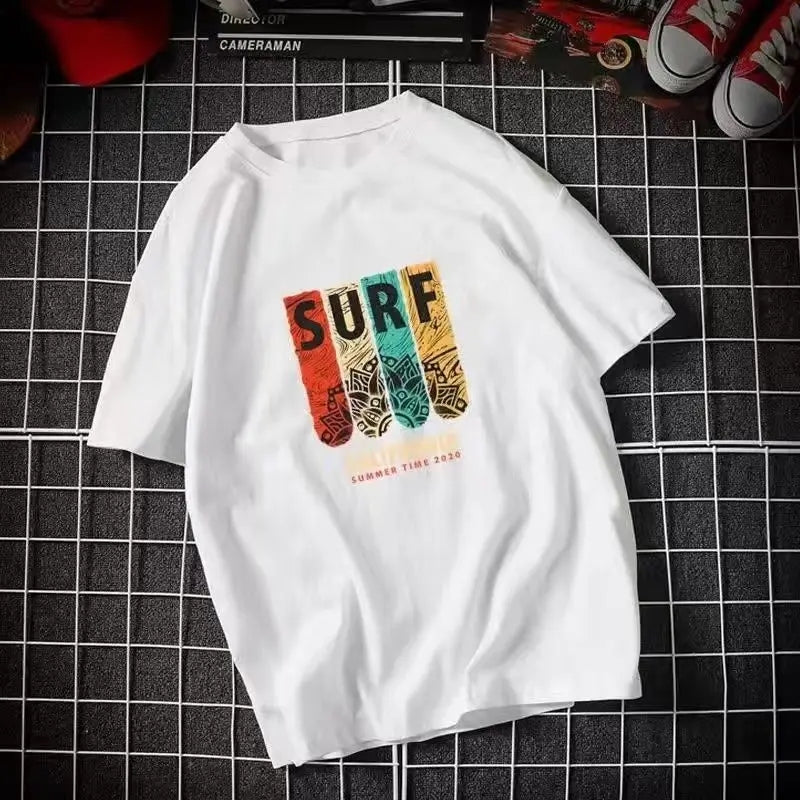 Мъжка тениска SURF — 100% памук, свободна кройка, размери S-3XL | SatModa