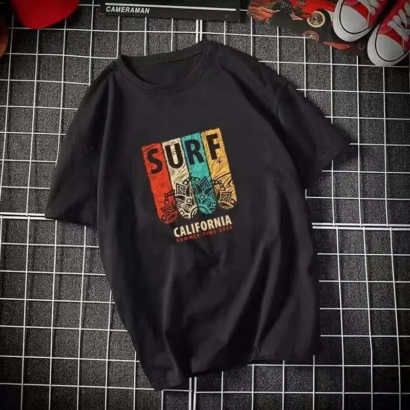 Мъжка тениска SURF — 100% памук, свободна кройка, размери S-3XL | SatModa