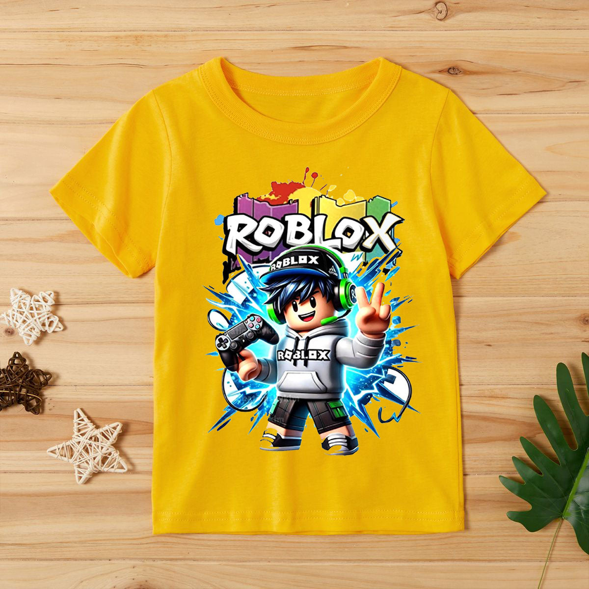 Детска тениска Roblox PS / SatModa.

Детска тениска със забавен принт за всяко малко приключение. Мека и дишаща, за комфорт през целия ден.

€12.30 EUR