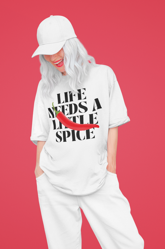 Дамска тениска Oversize Spicy - Бяла