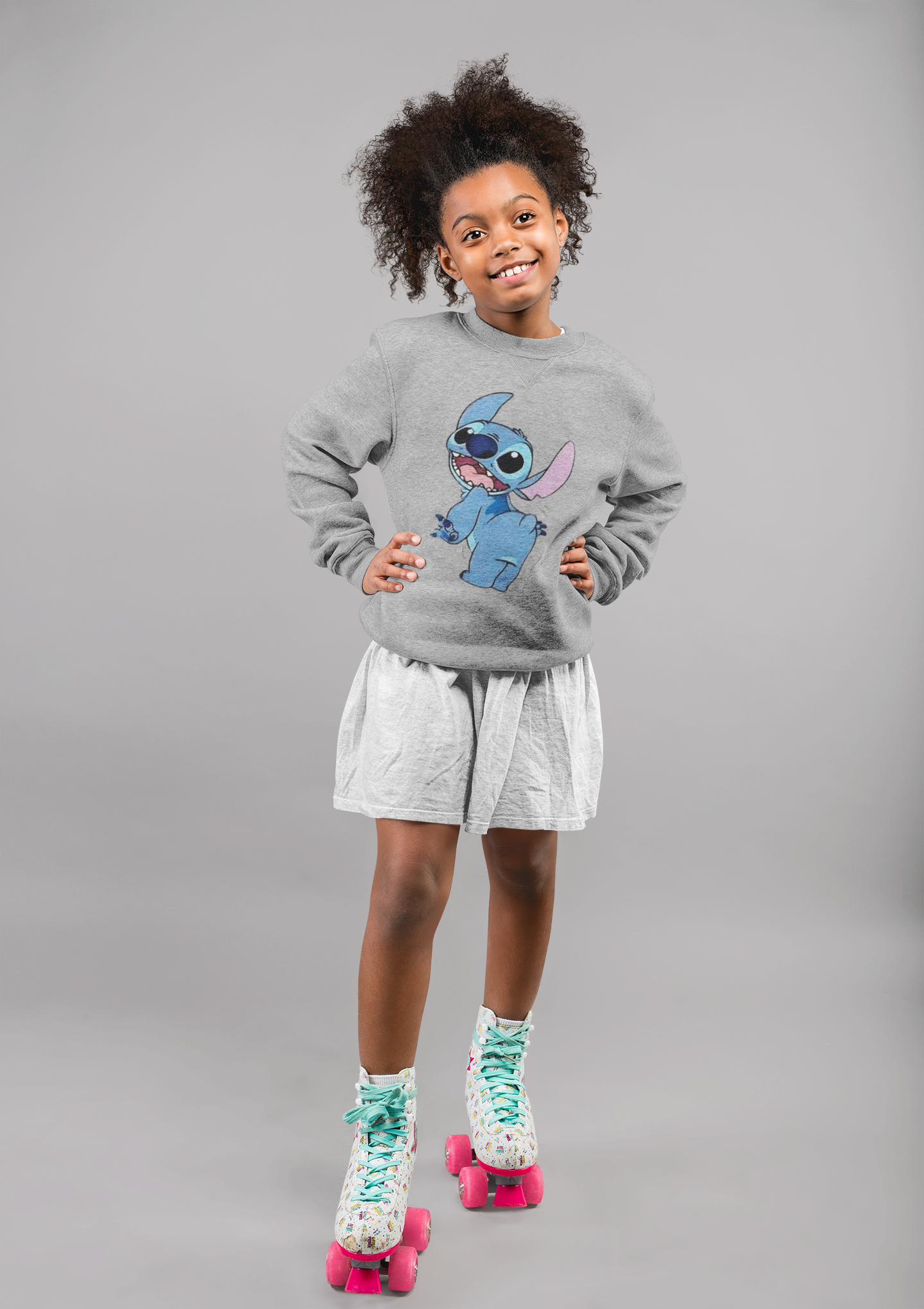 Ватирана детска блуза Happy Stitch сива | SatModa
