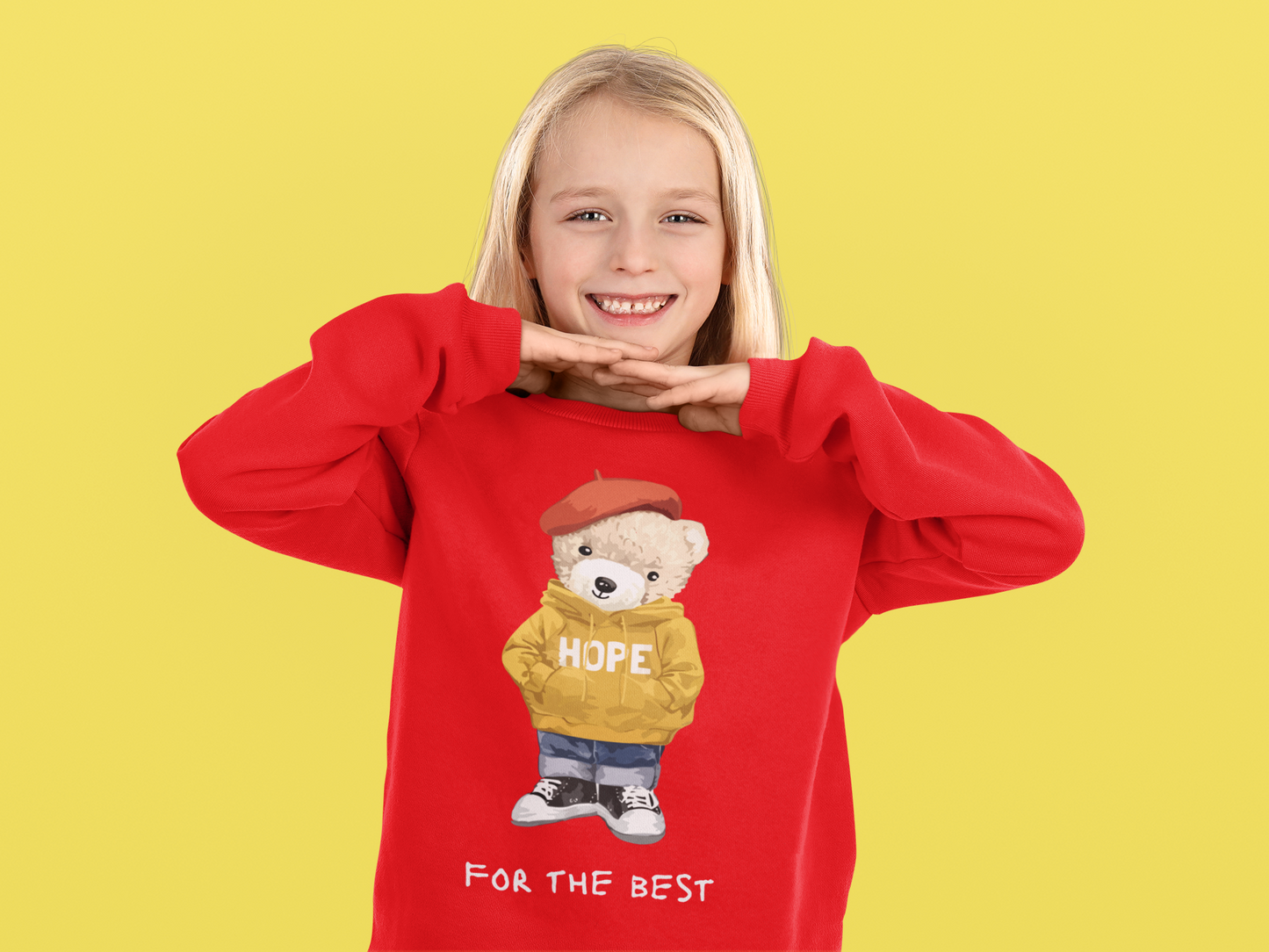 Ватирана Детска Блуза Hope for best - Червена