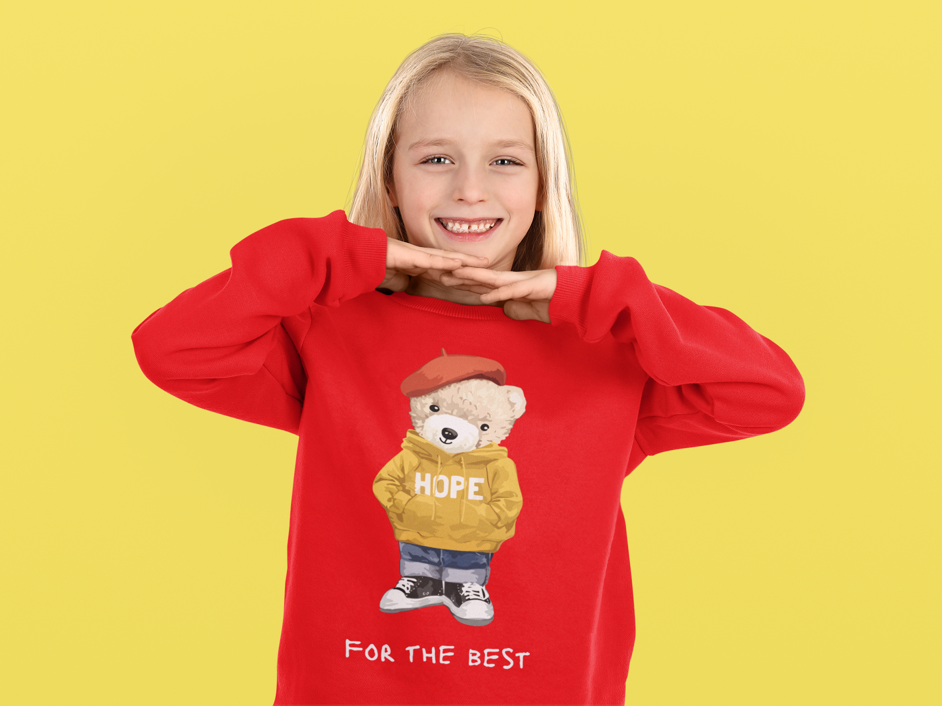 Ватирана Детска Блуза Hope for best - Червена