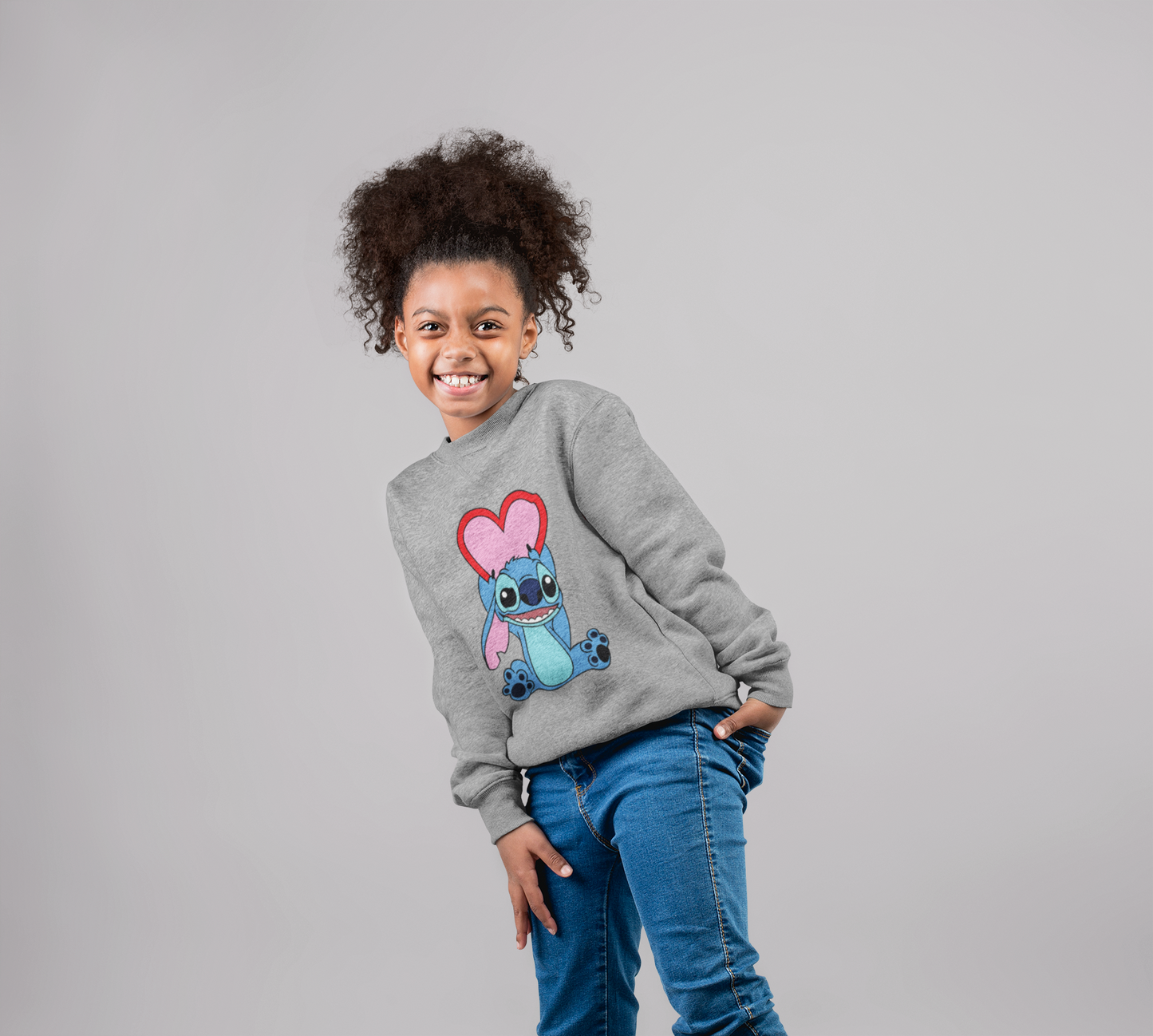 Ватирана детска блуза Stitch Lover сива | SatModa