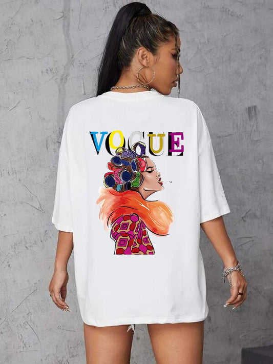 Дамска тениска Oversize Vogue - Бяла