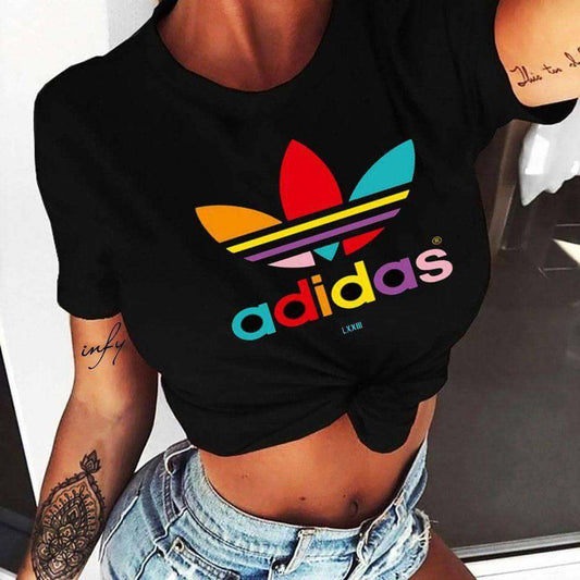 Дамска тениска Color Adidas  https://satmoda.com/products/модерна-дамска-тениска-color-adidas-4  Ефектна дамска тениска с щампа Материя: 100% памук Съчетава се добре както с дънки, така и със спортен екип Препоръчителна температура за пране 30°