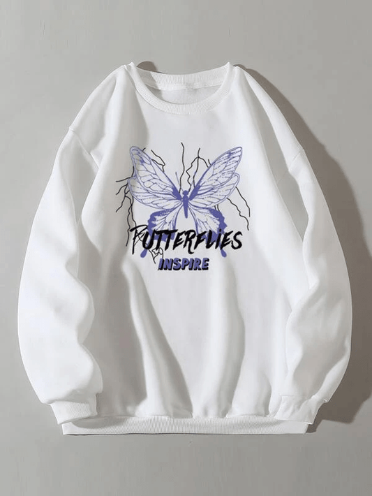 Дамска блуза Butterflies Inspire  https://satmoda.com/products/дамска-блуза-butterflies-inspire  Модерна дамска блуза. Блуза с обло деколте и свободна кройка. Материята на блузата е изключително мека и приятна. Осигурява максимален комфорт и топлина. 100% памук