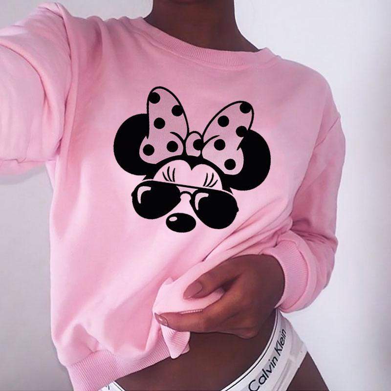Дамска блуза Minnie ribbon — розово, 100% памук, свободна кройка | SatModa