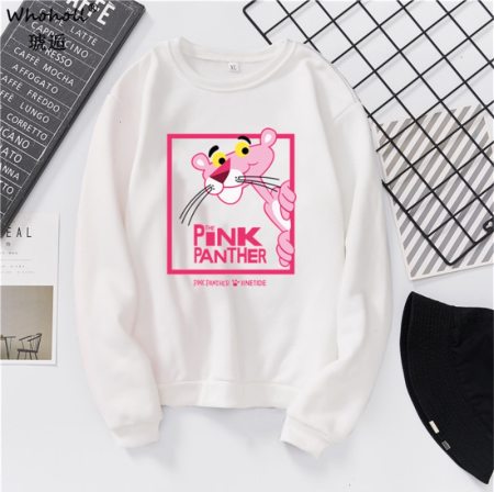 Дамска блуза Pink Panther frame — бяло, 100% памук, свободна кройка | SatModa
