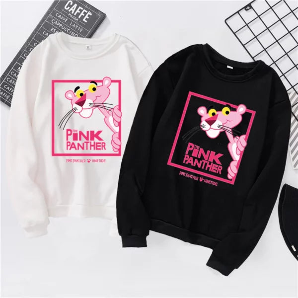 Дамска блуза Pink Panther frame — черно, 100% памук, свободна кройка | SatModa
