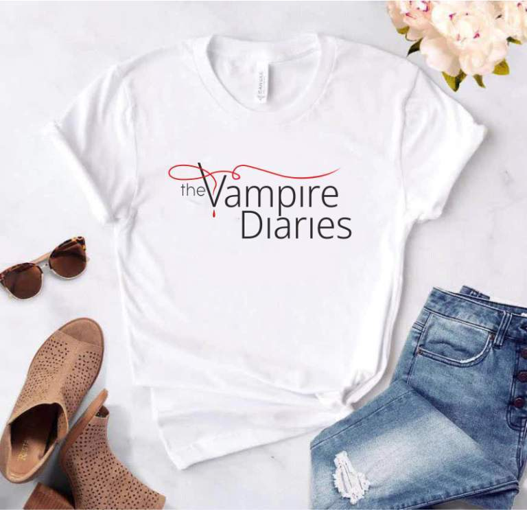 Дамска тениска Vampire Diaries бяла — свободна кройка | SatModa
