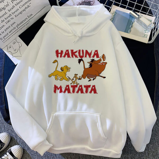 Дамски суичър Hakuna Matata Trio — 100% памук, качулка, свободна кройка | SatModa