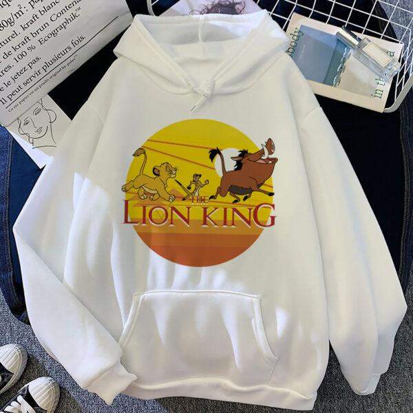 Дамски суичър Lion King — бяло, 100% памук, качулка | SatModa