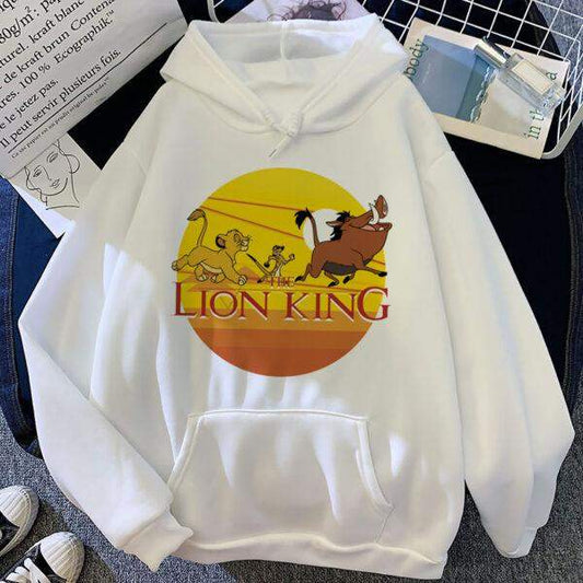 Дамски суичър Lion King — бяло, 100% памук, качулка | SatModa
