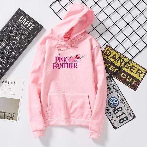 Дамски суичър Pink Panther — розово, 100% памук, качулка | SatModa
